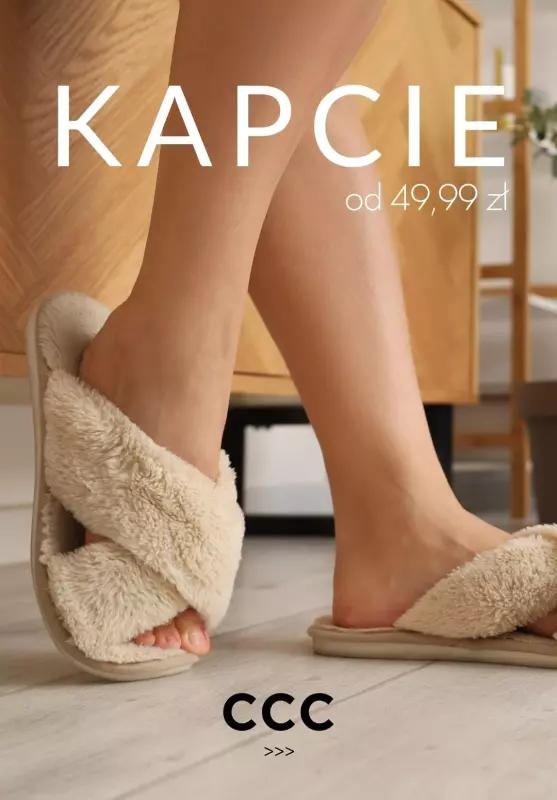 CCC - gazetka promocyjna Kapcie damskie od 49,99 zł od czwartku 15.05 