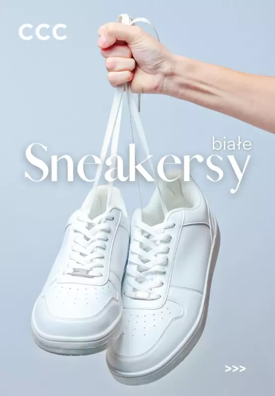 CCC - gazetka promocyjna BIAŁE SNEAKERSY dla niej od środy 03.09 