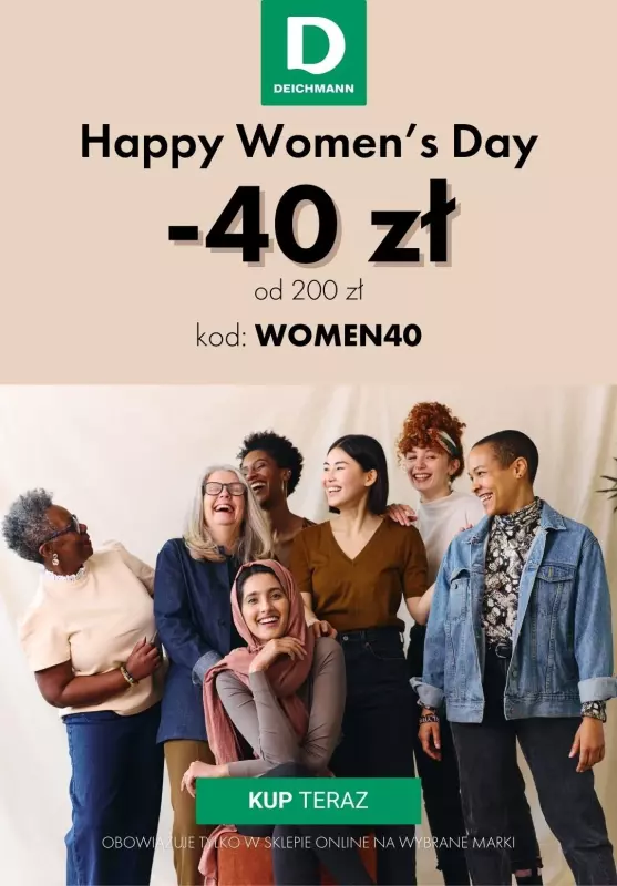 Deichmann - gazetka promocyjna Happy Women's Day: -40 zł na wybrane produkty od piątku 08.03 