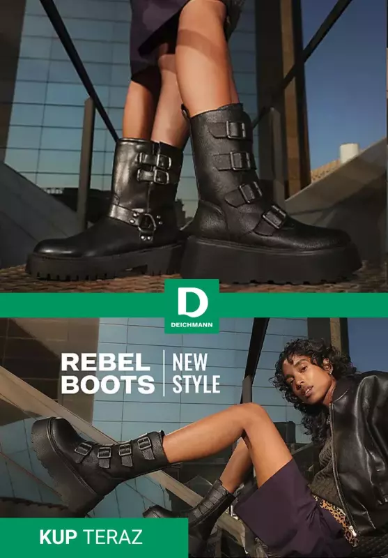 Deichmann - gazetka promocyjna Rebel Boots - botki na jesień od piątku 11.10 