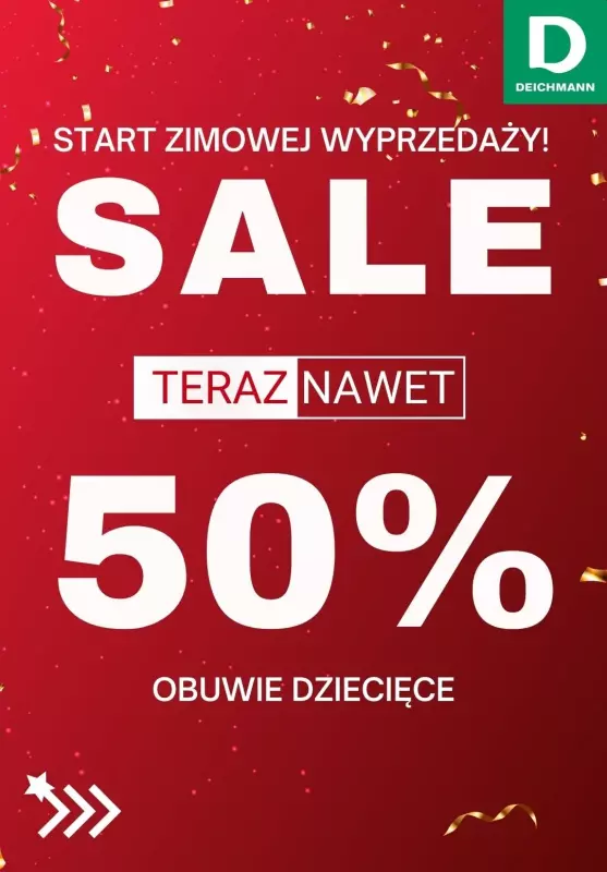 Deichmann - gazetka promocyjna Do -50% na obuwie dziecięce od środy 11.12 