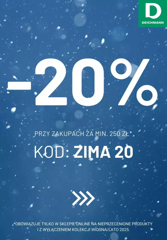 Deichmann - gazetka promocyjna -20% z KODEM od piątku 17.01 