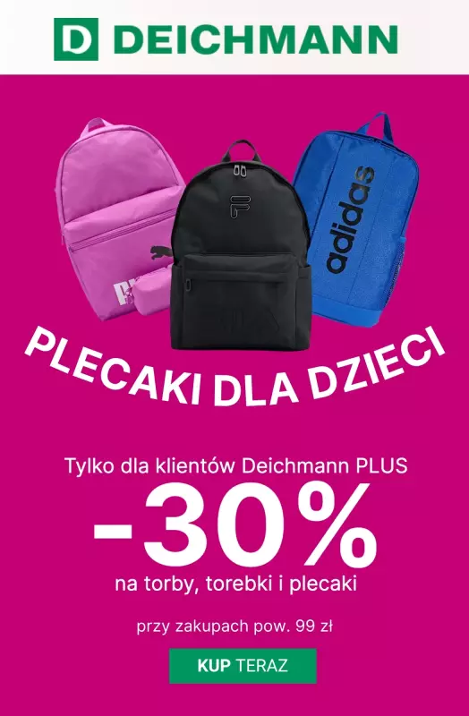 Deichmann - gazetka promocyjna Plecaki dla dzieci w PROMOCJI od piątku 20.06 do środy 02.07