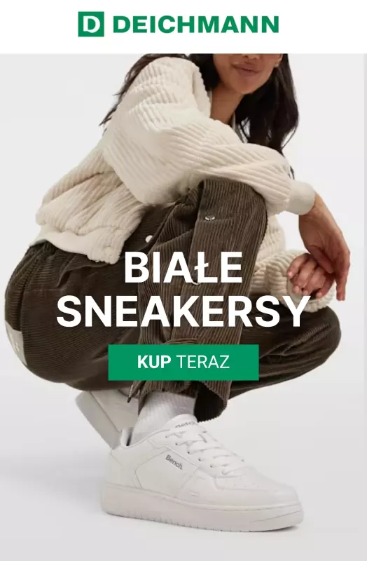 Deichmann - gazetka promocyjna Białe sneakersy od poniedziałku 23.06 do poniedziałku 30.06