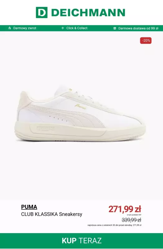 Deichmann - gazetka promocyjna Białe sneakersy damskie z wyprzedaży od wtorku 12.08  - strona 10