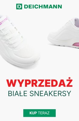 Deichmann - gazetka promocyjna Białe sneakersy damskie z wyprzedaży od wtorku 12.08 
