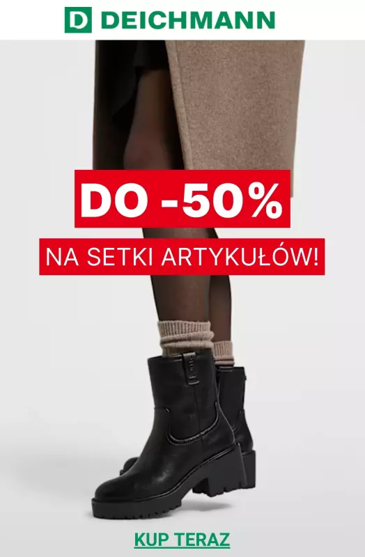 Deichmann - gazetka promocyjna Do -50% na setki artykułów!  