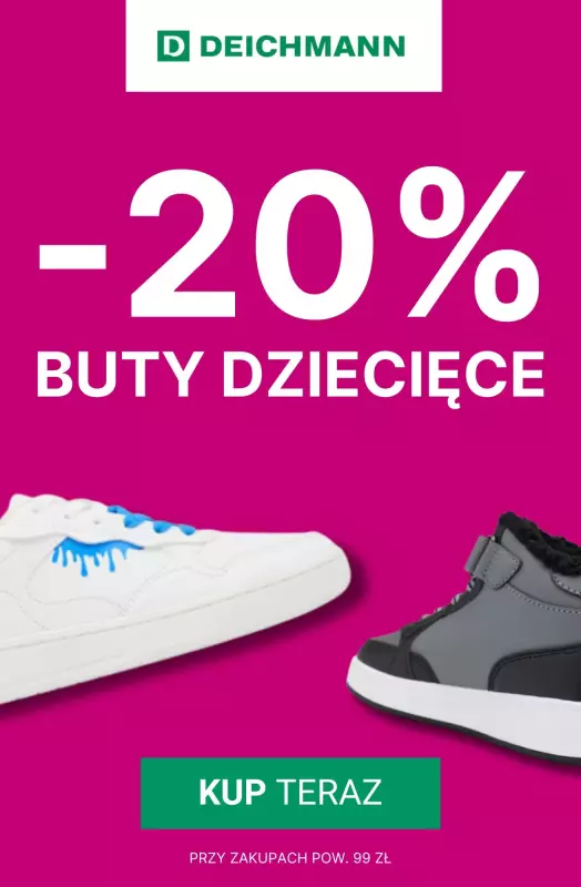 Deichmann - gazetka promocyjna -20% na nieprzecenione buty dziecięce od środy 08.10 do środy 15.10