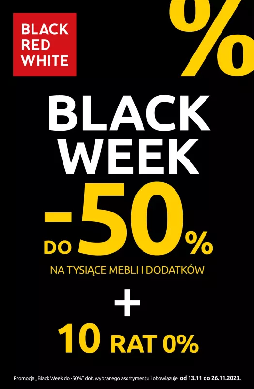 Black Red White - gazetka promocyjna BLACK WEEK w BRW! od poniedziałku 13.11 do niedzieli 26.11