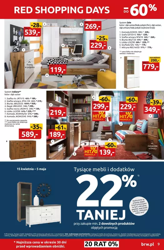 Black Red White - gazetka promocyjna Red Shopping days do -60% od poniedziałku 15.04 do niedzieli 05.05 - strona 9