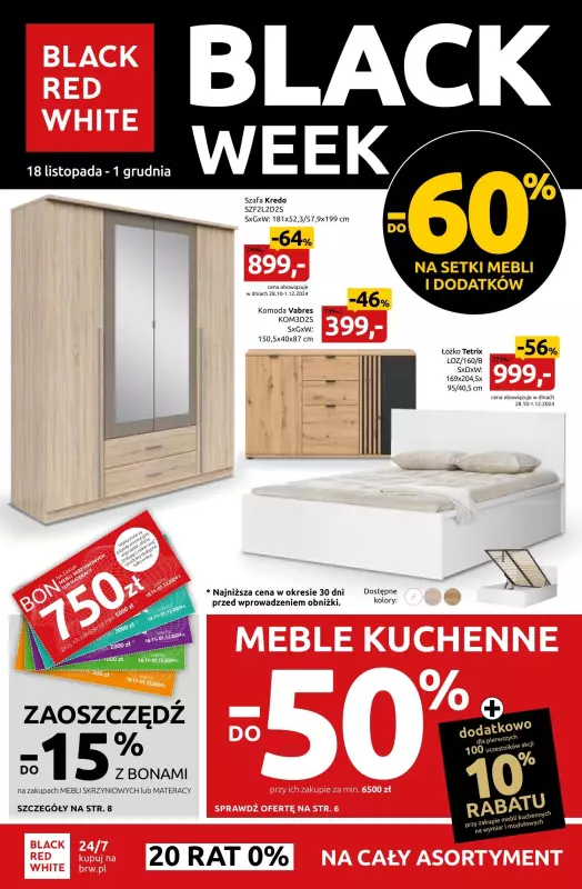 Black Red White - gazetka promocyjna Gazetka Black Week od wtorku 26.11 do niedzieli 01.12