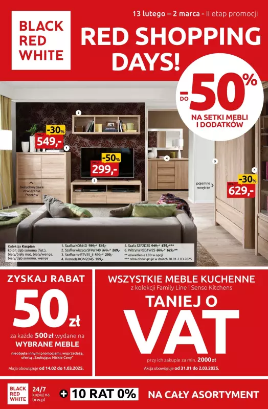 Black Red White - gazetka promocyjna Red Shopping Days od czwartku 13.02 do niedzieli 02.03