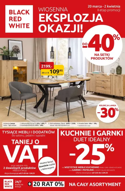 Black Red White - gazetka promocyjna Wiosenna Eksplozja okazji do-40% od czwartku 20.03 do środy 02.04