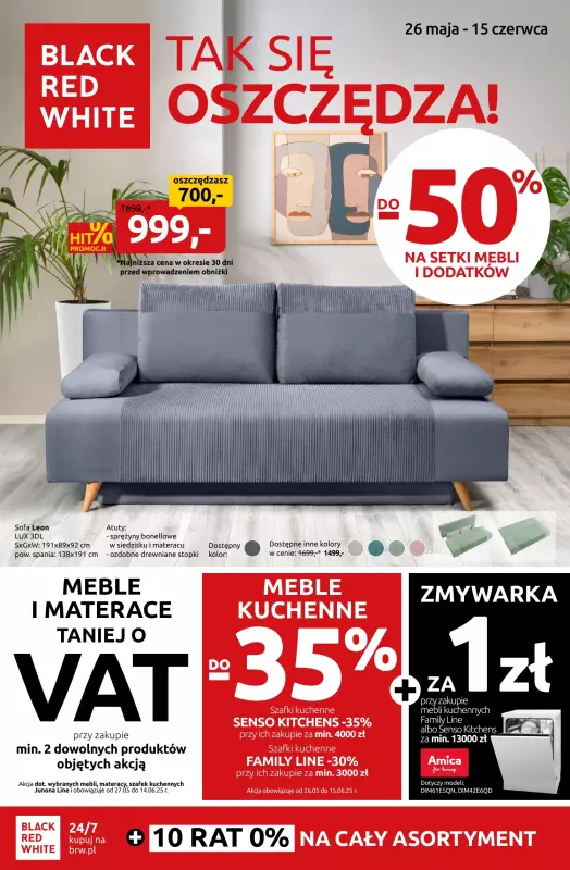 Black Red White - gazetka promocyjna Tak się oszczędza! od poniedziałku 26.05 do niedzieli 15.06