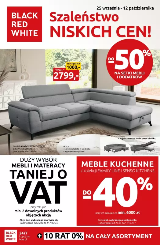 Black Red White - gazetka promocyjna Szaleństwo niskich cen od poniedziałku 29.09 do niedzieli 12.10