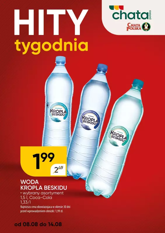 Chata Polska - gazetka promocyjna Hity tygodnia! od piątku 09.08 do środy 14.08