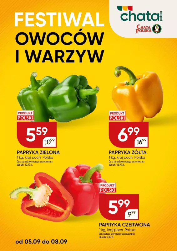 Chata Polska - gazetka promocyjna Festiwal Owoców i Warzyw od czwartku 05.09 do niedzieli 08.09