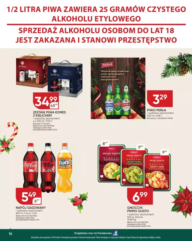 Chata Polska - gazetka promocyjna Gazetka świąteczna od czwartku 05.12 do poniedziałku 23.12 - strona 16