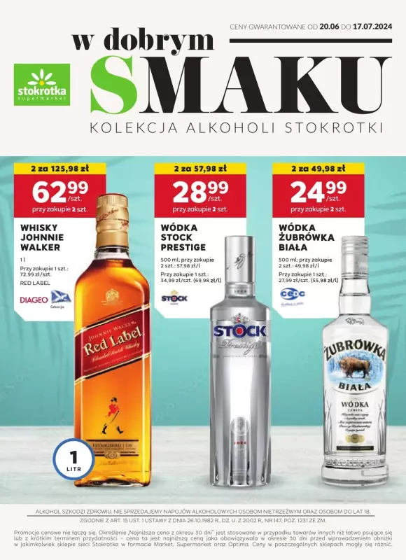 Stokrotka - gazetka promocyjna Oferta alkoholowa  do środy 17.07