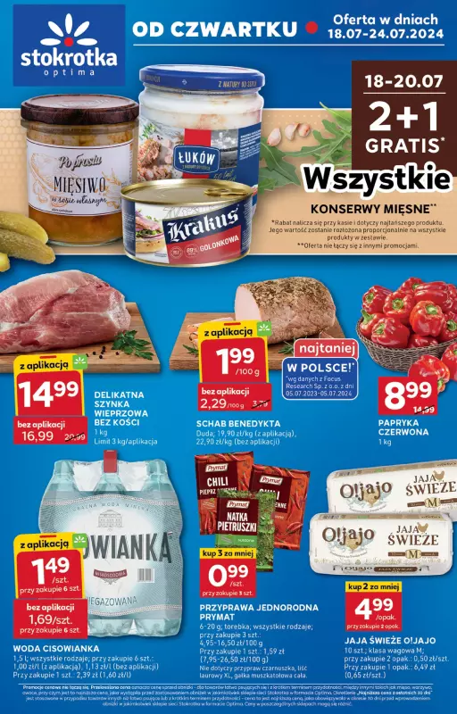 Stokrotka - gazetka promocyjna Gazetka Optima od czwartku 18.07 do środy 24.07