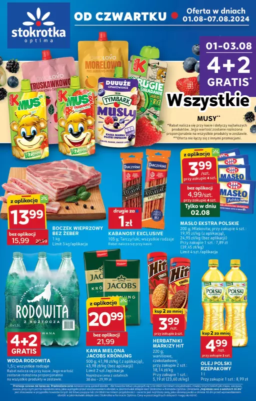 Stokrotka - gazetka promocyjna Gazetka Optima od czwartku 01.08 do środy 07.08