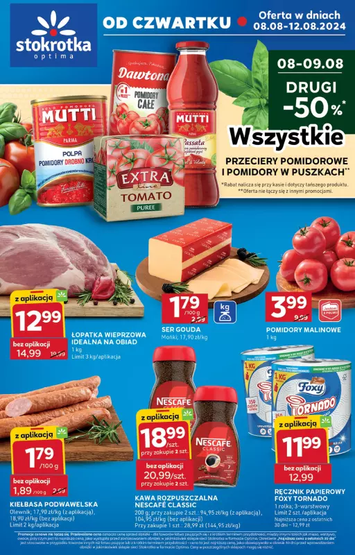 Stokrotka - gazetka promocyjna Gazetka Optima od czwartku 08.08 do poniedziałku 12.08