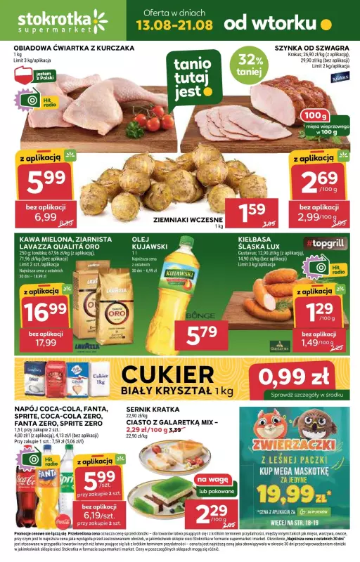 Stokrotka - gazetka promocyjna Gazetka Supermarket od wtorku 13.08 do środy 21.08