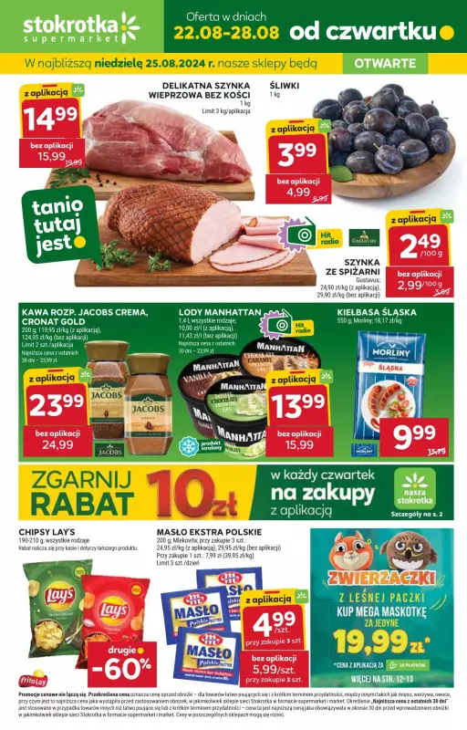 Stokrotka - gazetka promocyjna Gazetka Supermarket od czwartku 22.08 do środy 28.08