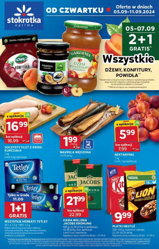 Stokrotka - gazetka promocyjna Gazetka Optima od czwartku 05.09 do środy 11.09