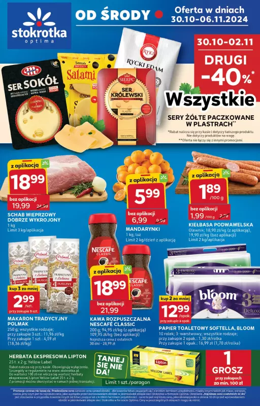 Stokrotka - gazetka promocyjna Gazetka Optima od środy 30.10 do środy 06.11