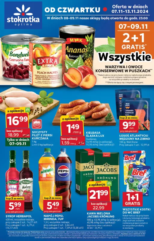 Stokrotka - gazetka promocyjna Gazetka Optima od czwartku 07.11 do środy 13.11