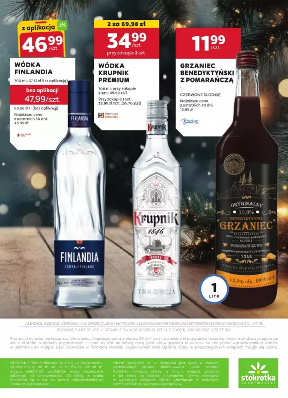 Stokrotka - gazetka promocyjna Gazetka alkoholowa  do środy 04.12 - strona 16