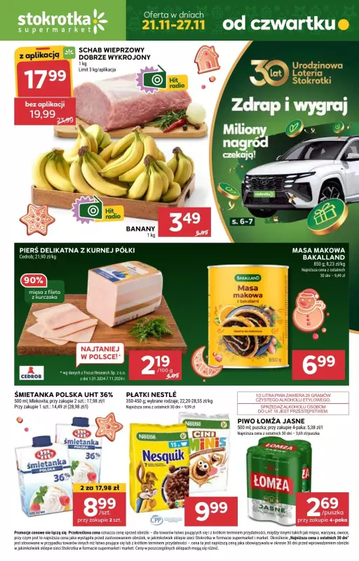 Stokrotka - gazetka promocyjna Gazetka Supermarket od czwartku 21.11 do środy 27.11