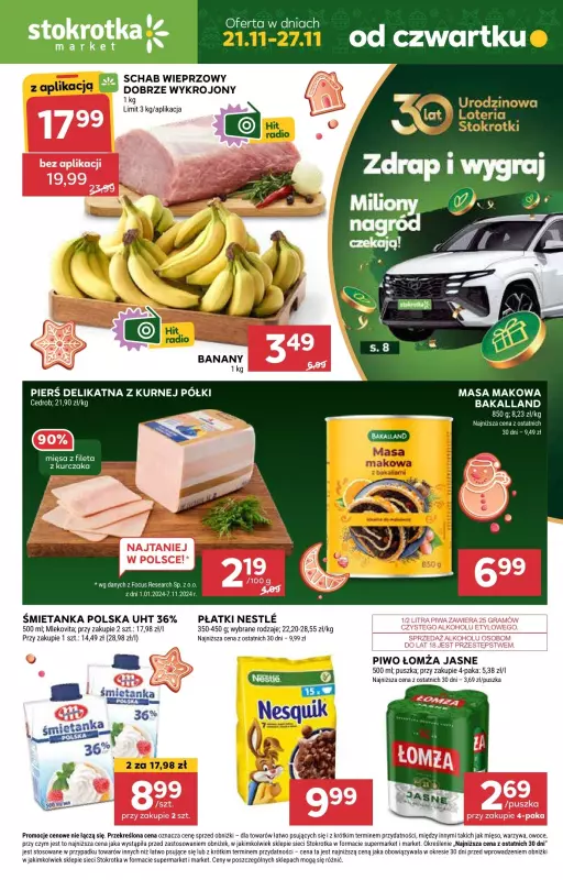 Stokrotka - gazetka promocyjna Gazetka Market od czwartku 21.11 do środy 27.11