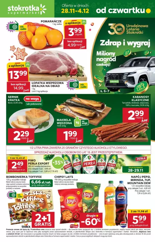 Stokrotka - gazetka promocyjna Gazetka Supermarket od czwartku 28.11 do środy 04.12