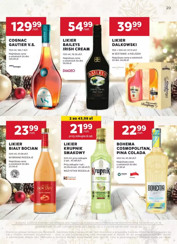 Stokrotka - gazetka promocyjna Gazetka alkoholowa  do czwartku 02.01 - strona 20