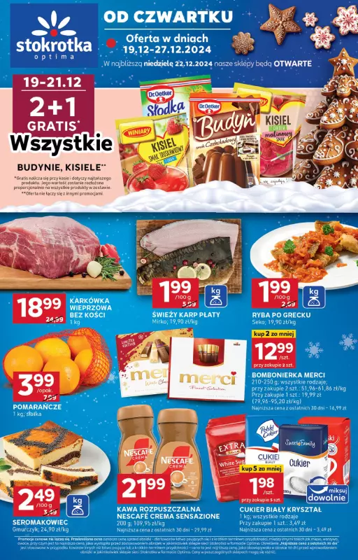 Stokrotka - gazetka promocyjna Stokrotka Optima od czwartku 19.12 do piątku 27.12