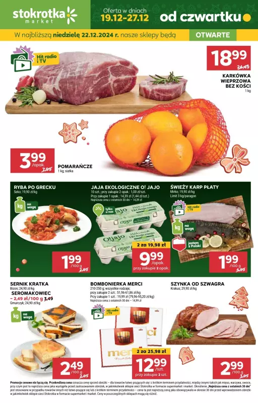 Stokrotka - gazetka promocyjna Gazetka Market od czwartku 19.12 do piątku 27.12