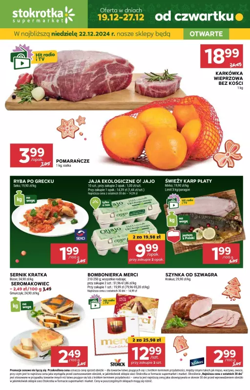 Stokrotka - gazetka promocyjna Gazetka Supermarket od czwartku 19.12 do piątku 27.12