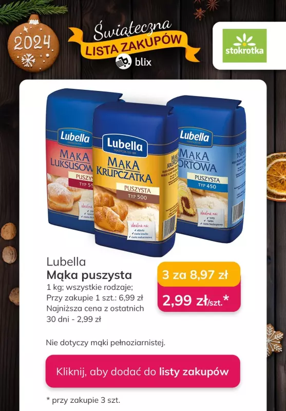 Stokrotka - gazetka promocyjna Świąteczna Lista Zakupów! od czwartku 19.12 do poniedziałku 27.01 - strona 22