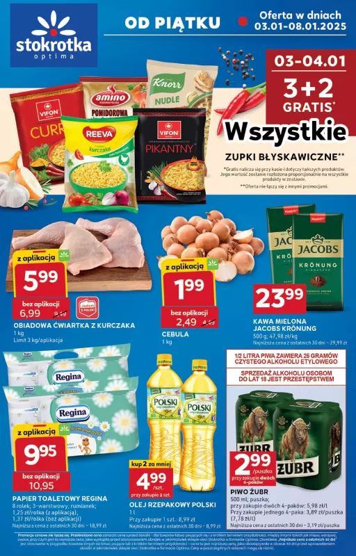 Stokrotka - gazetka promocyjna Gazetka Optima od piątku 03.01 do środy 08.01