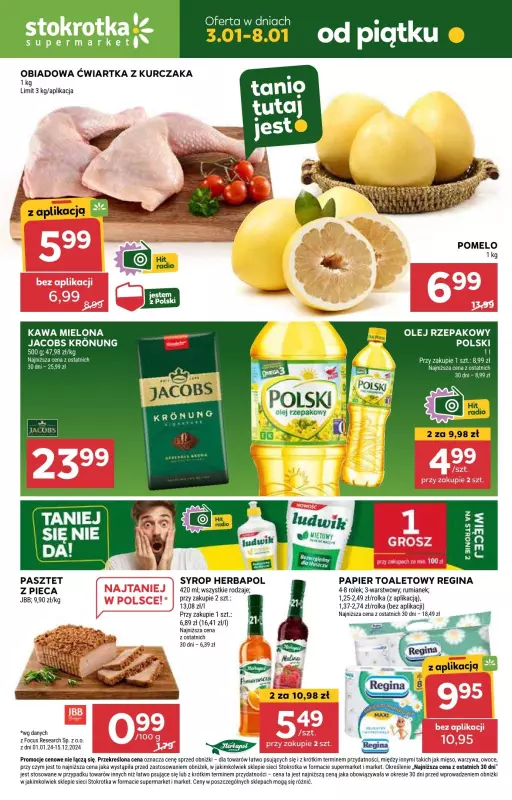 Stokrotka - gazetka promocyjna Gazetka Supermarket od piątku 03.01 do środy 08.01