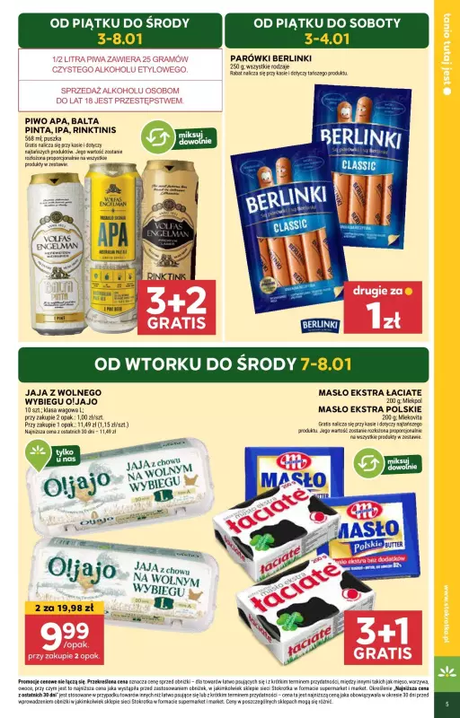 Stokrotka - gazetka promocyjna Gazetka Supermarket od piątku 03.01 do środy 08.01 - strona 5