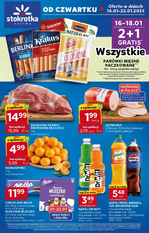 Stokrotka - gazetka promocyjna Gazetka Optima od czwartku 16.01 do środy 22.01