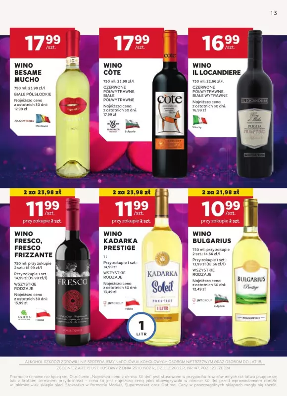 Stokrotka - gazetka promocyjna Oferta alkoholowa od piątku 31.01 do środy 26.02 - strona 13