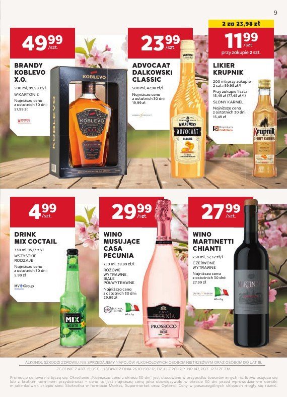 Stokrotka - gazetka promocyjna W dobrym smaku od poniedziałku 28.04 do środy 21.05 - strona 9