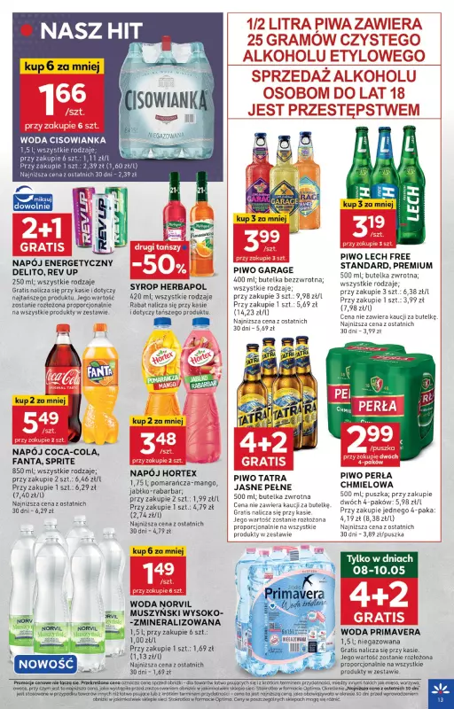 Stokrotka - gazetka promocyjna Gazetka Optima od czwartku 08.05 do środy 14.05 - strona 13