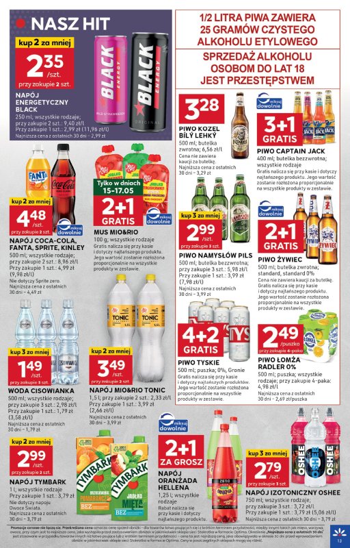 Stokrotka - gazetka promocyjna Gazetka Optima od czwartku 15.05 do środy 21.05 - strona 13