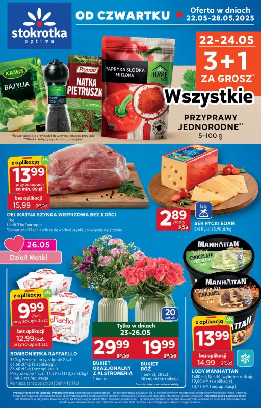 Stokrotka - gazetka promocyjna Gazetka Optima od czwartku 22.05 do środy 28.05