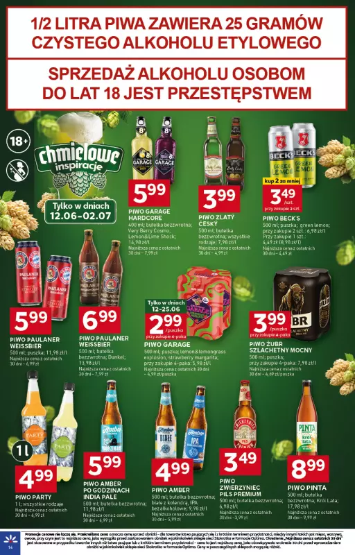 Stokrotka - gazetka promocyjna Gazetka Optima od czwartku 12.06 do poniedziałku 16.06 - strona 14